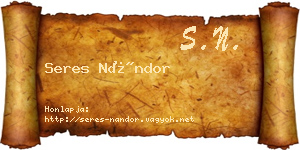 Seres Nándor névjegykártya