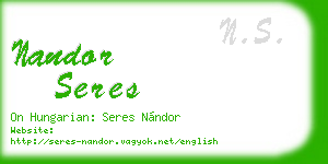 nandor seres business card